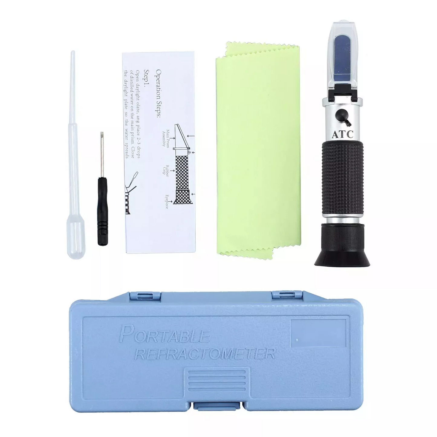 Dual Scale 0-32% Brix and 1.000-1.130 SG Handheld Refractometer ATC Beer YS136