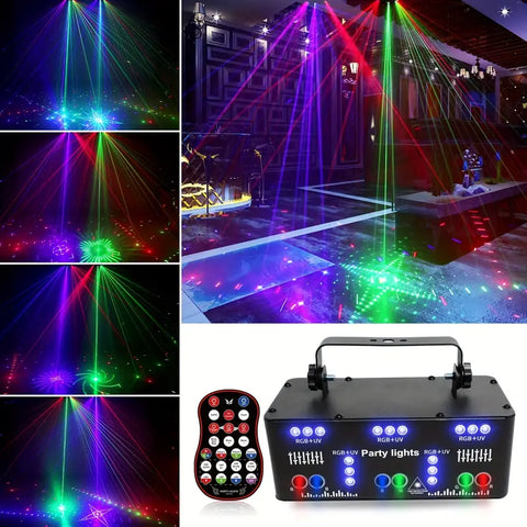 21 Eyes LED Stage Laser Light DMX RGB UV Strobe DJ Disco Party Remote