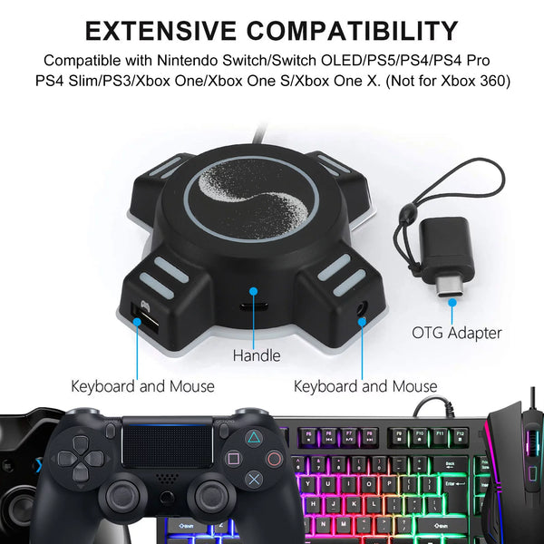 Keyboard Mouse USB Game HUB Adapter (QS37) For Switch Xbox PS5 PS4 PS3 Nintendo