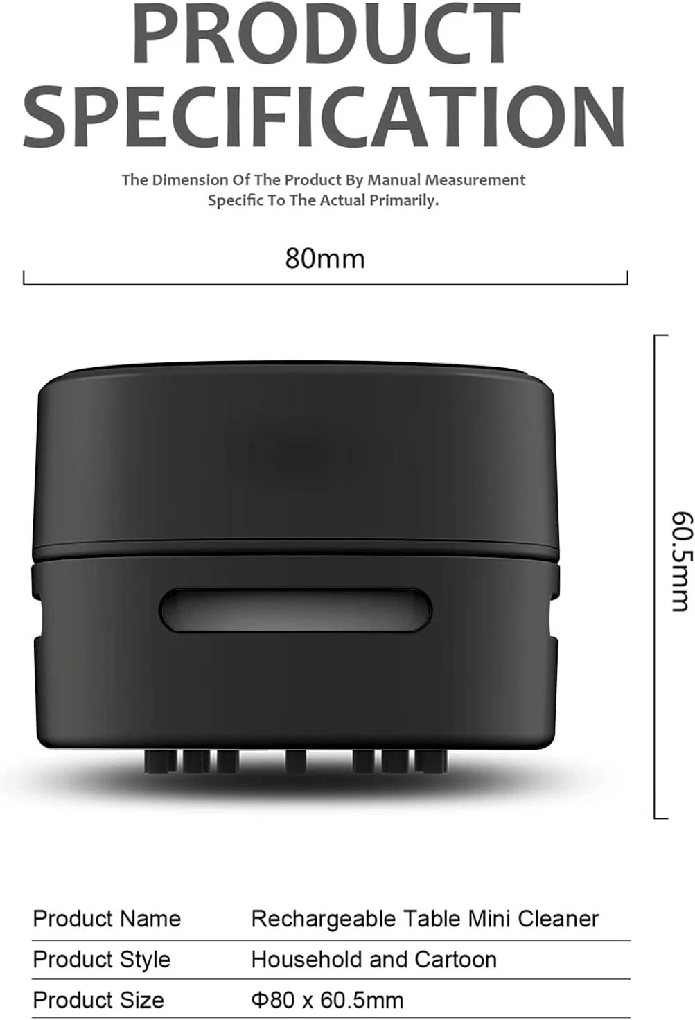 Portable Mini Desktop Vacuum Cleaner Powerful Sweeping AA Battery Operated Quite NS16/16-1