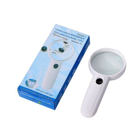 Portable 65mm 4X Handheld Magnifier With High-Quality Magnifying Glass LED Light (QS121)