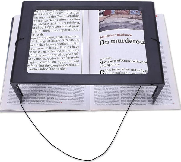 Hands-Free Magnifier 4 LED Lights Neck Cord Fold W/ Stand 3x Magnification (QS35)