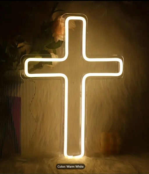 New Arrival Jesus Cross Neon LED Sign Warm White