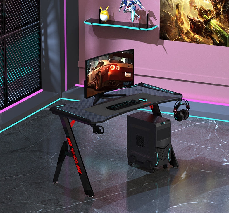 New Arrival Gaming Desk Computer Desk with LED RGB Lighting