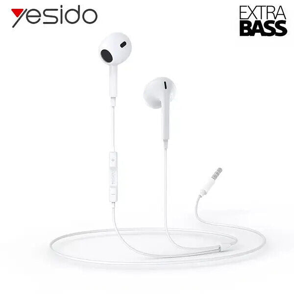 3.5mm AUX Stereo Wired Earphones Headphones Heavy Bass W/ Mic Volume Control YS61