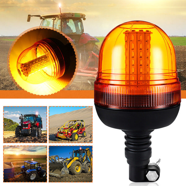 60 LED Rotating Pole Tractor Amber Beacon Truck Warning Light 12V-24V