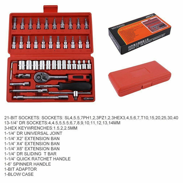 46 in 1 Socket Wrench Tool Set W/ Case (JS83)
