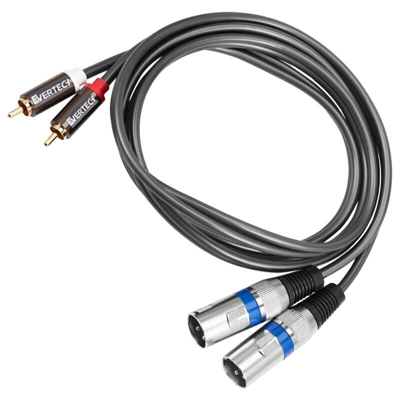 1.5M Premium Dual Rca Male To Dual Xlr Male Cable XLR To 2 Rca Adapter Evertech (CS24)