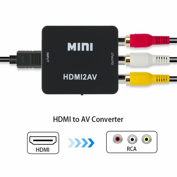 HDMI to RCA AV CVBS 3RCA Converter Adapter Box (LS62) HD 1080p Video Composite