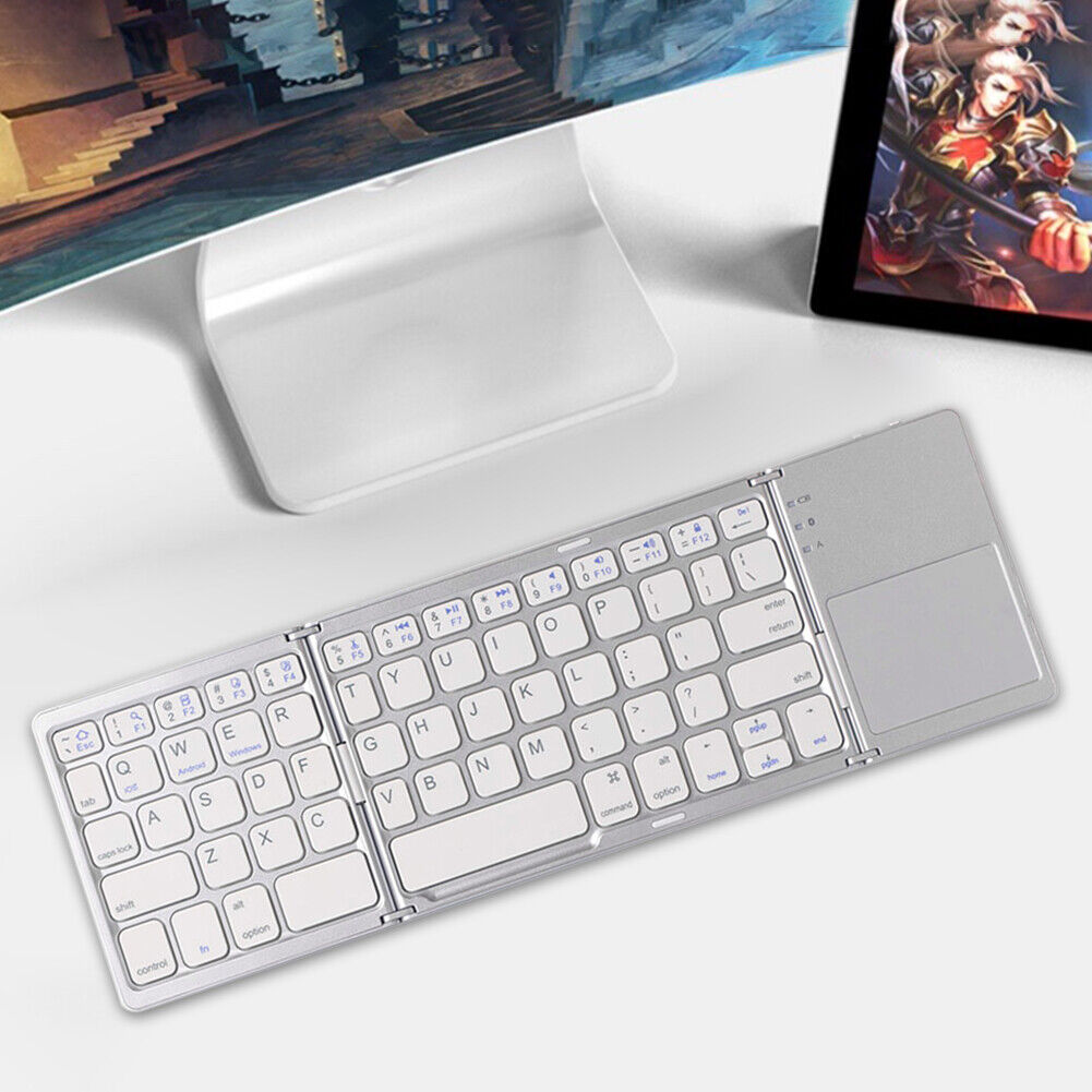 Tri-Fold Bluetooth Keyboard W/Touchpad Mouse Mini Wireless Android IOS Windows (NS17)