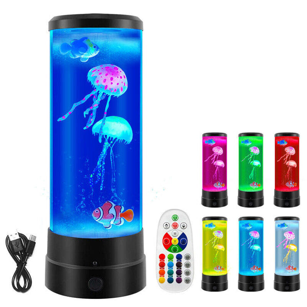 RGB JellyFish & Fish Lamp Aquarium W/Remote Gadgets