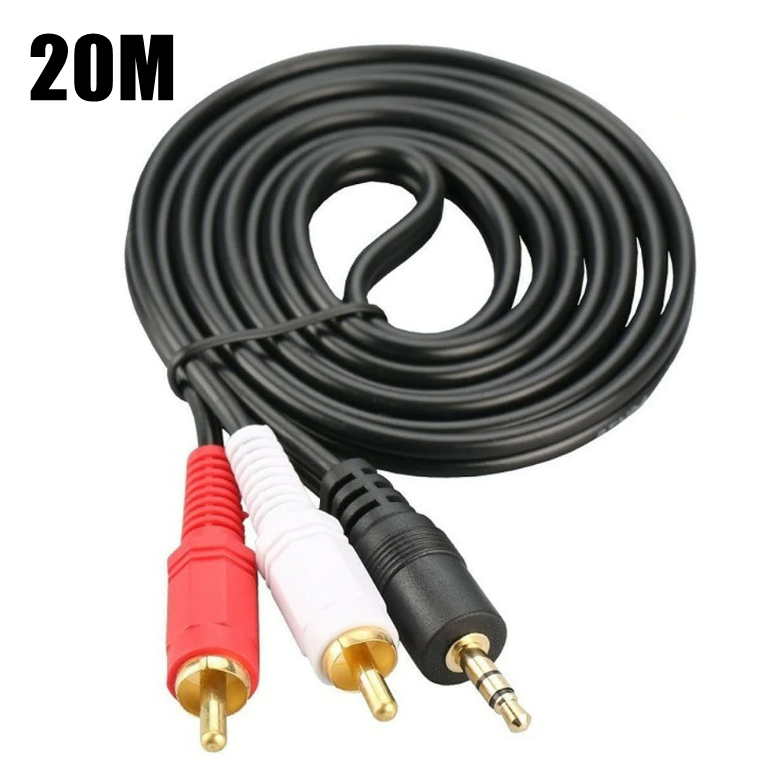3.5mm Male To 2 RCA Aux Y 1M 3M 10M 20M AV Cables