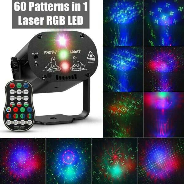 60 in 1 Patterns Laser Light w/ RGB LED Party