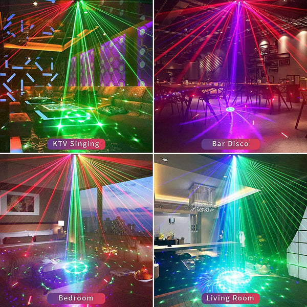 15 Eyes Laser Party Lights LED RGB UV DMX Strobe Stage Light