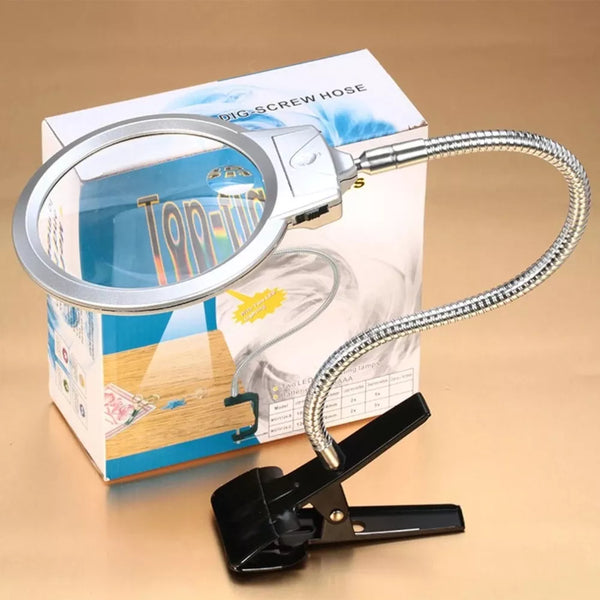Led Magnifier Desk Lamp Clip-On Table Lamp For Optical Magnifying Glass