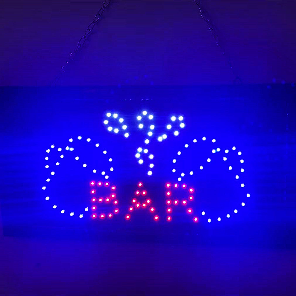 "2 CUPS BAR" LED Sign 48X25CM