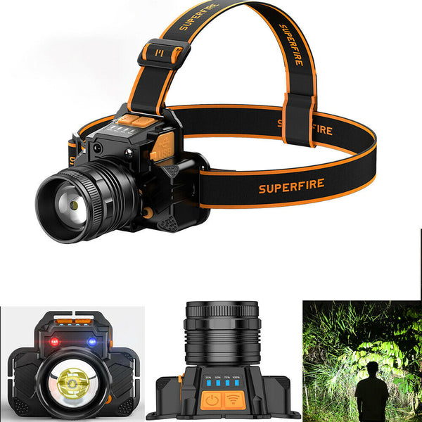 SUPERFIRE Zoom Headlamp Rechargeable Bicycle Light Powerful Torch HL58