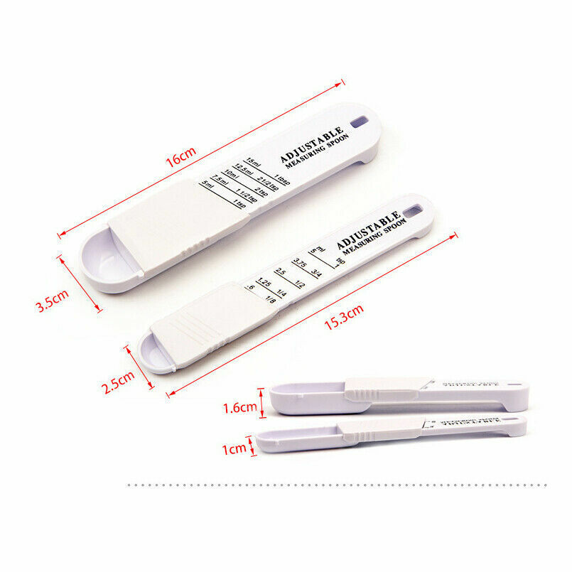 2pcs/set Adjustable Measuring Spoon with Scale Tool