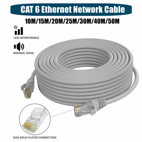 10m 15m 20m 25m 30m 40m 50m Cat6 Network Ethernet Cable Lan Cables 100M/1000Mbps