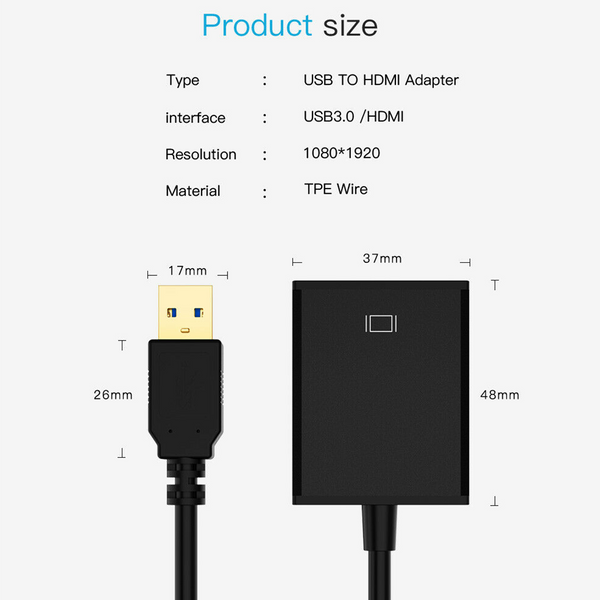 USB 3.0 to HDMI Converter Free Drive Cable SA11