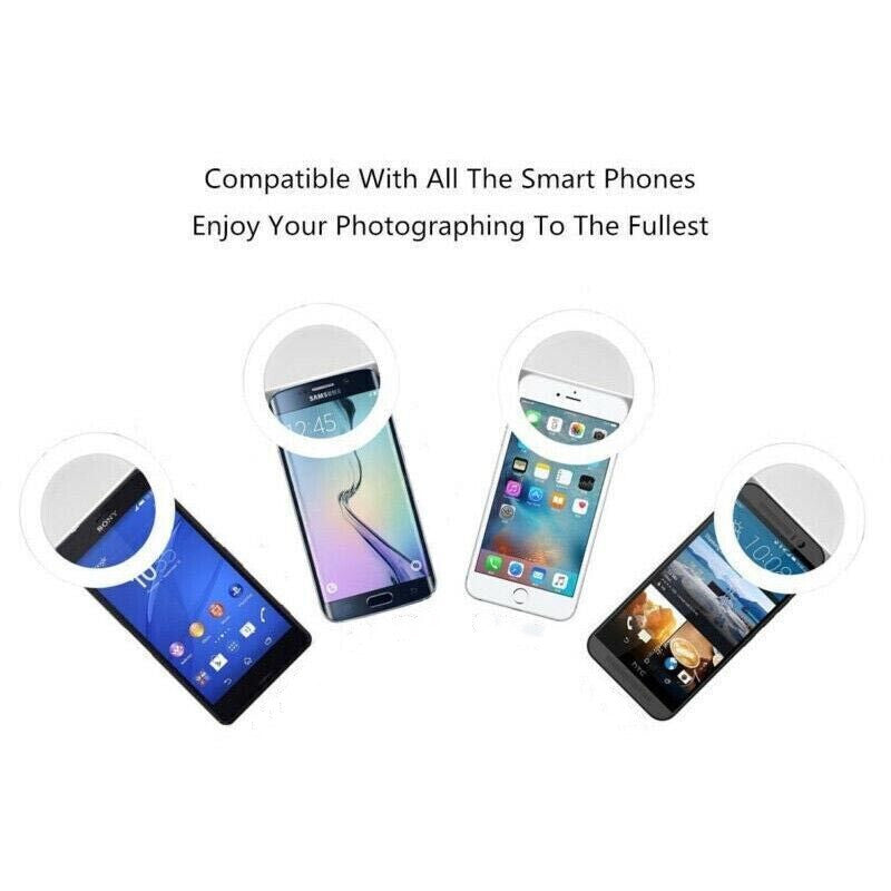3 Modes Selfie LED Ring Light Camera Rechargeable for iPhone Android Phone