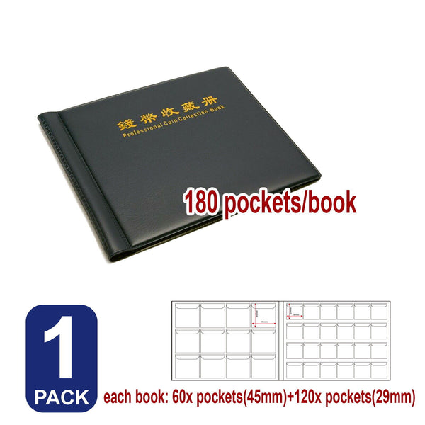 180 Pockets Coin Collection Organizer Book fits 50 Cents Coin