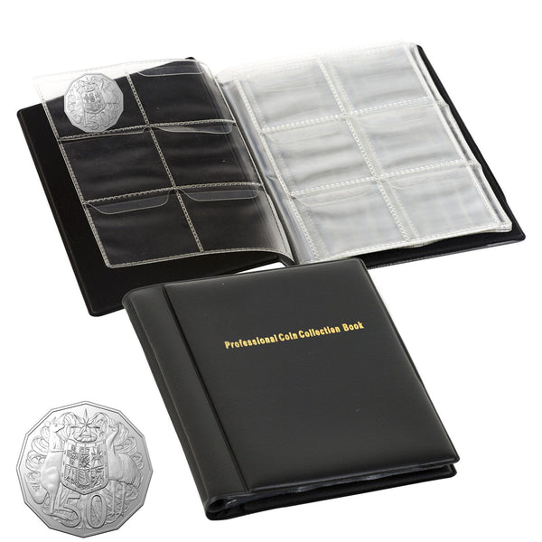 60 Pockets Coin Collection Book Organizer Album Fit AU 50 Cents