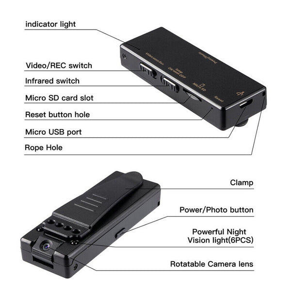 1080P Mini Security Camera DVR Night Vision Camera Z8