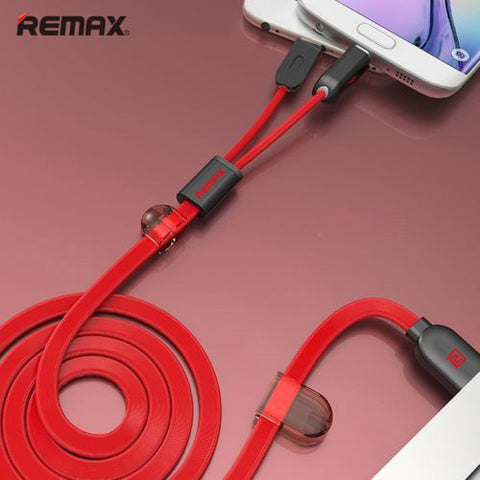 REMAX 2 in 1 Same Time Charging Cable for iPhone & Android Devices