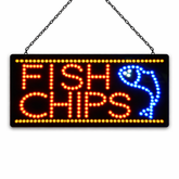 12V Epoxy 'Fish & Chips' LED Sign 60cm x 30cm w/ 3 Modes & Power Adapter Ready-Made LED Signs