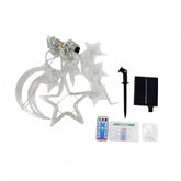 Warm White Solar Moon and Stars Xmas lights 3.5M Long Party Effects