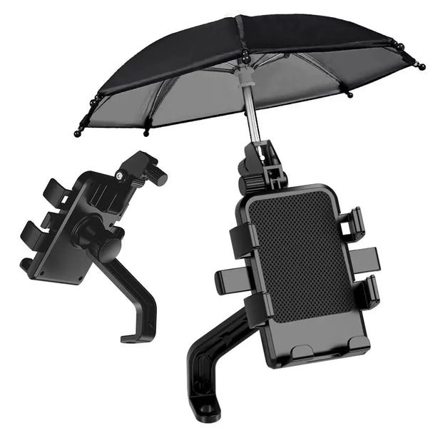 Motorbike Phone Holder W/ Mini Umbrella Handlebar Mount (114.2)