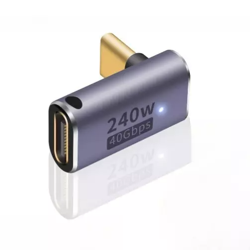 240W L-Shaped USB Type C Adapter 40Gbps 8K@60Hz USB 4.0 Thunderbolt 4 Compatible FS49