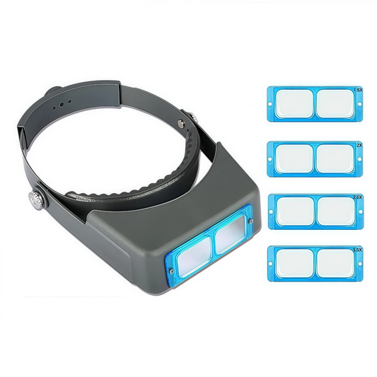 Headband Magnifier With 1.5X 2X 2.5X 3.5X Lenses for Repair Jewelry Reading QS204-1