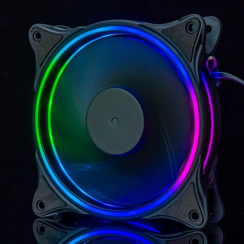 Desktop Computer Chassis Cooling RGB Fan Mute Chassis Fan 12cm 3+4 Pin Plug QS208