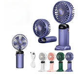 Hand-held Rechargeable Fan Mini Portable Folding Desk Cooler Fan w/ Phone Stand Home Essentials