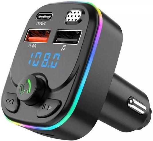 20W PD Fast Charging Car Adapter Kit with Wireless 5.0 FM Transmitter Model C8