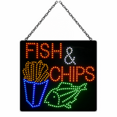 Epoxy FISH & CHIPS LED Sign 60x60cm Ready-Made LED Signs