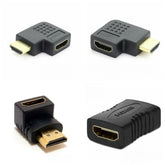 HDMI Female to Female to Male 90° L Angle Vertical AV Adapters