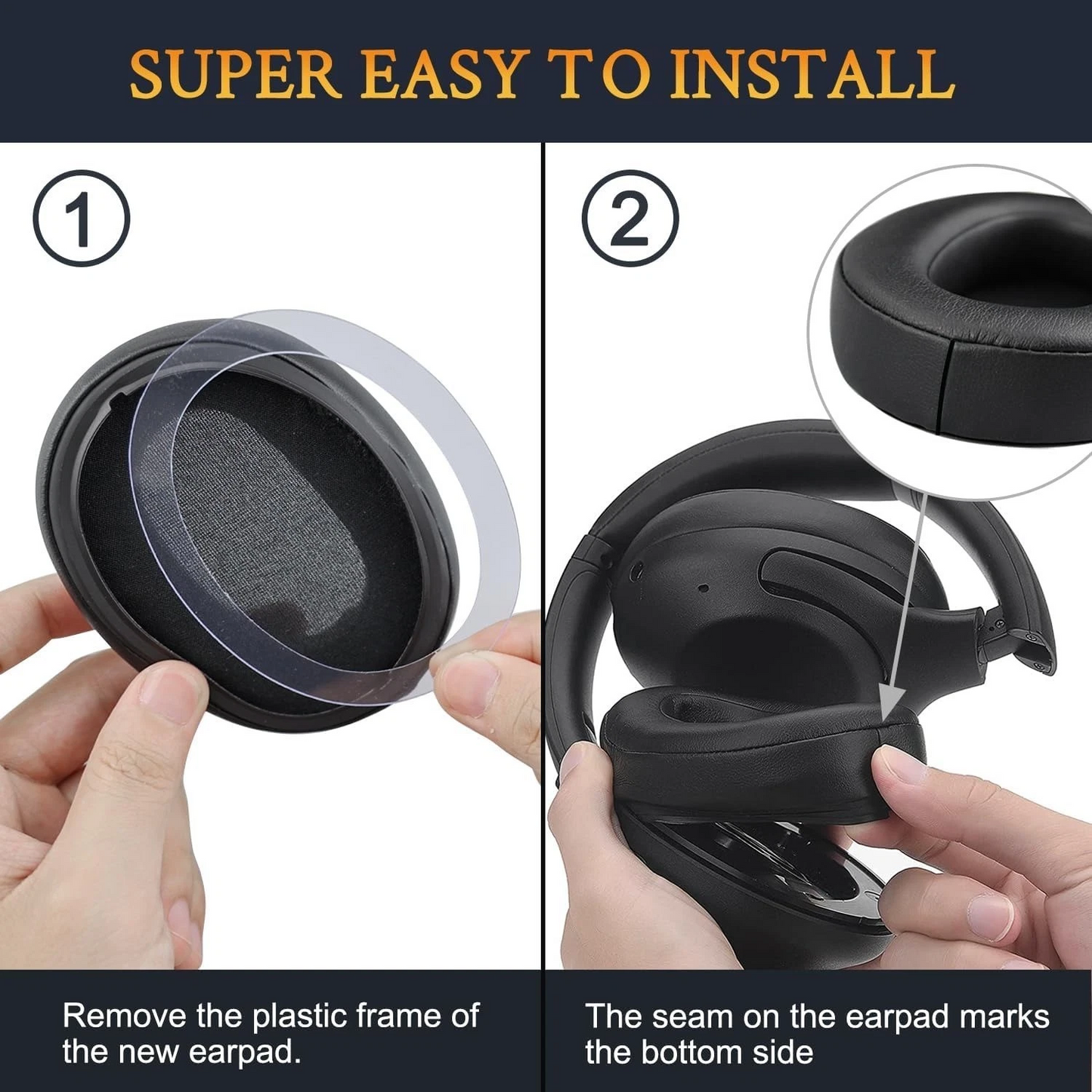 1 Pair Ear Pads Cushions for Sony WH-XB900N CH710N/720N RF400 RF895RK Headphones MS83