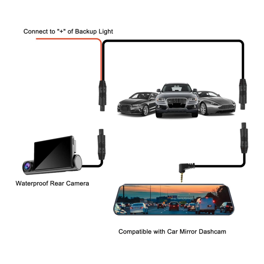 5 Pin Dash Cam Cable 2.5mm Male Plug Rear View Camera Extension for Car Truck PS24
