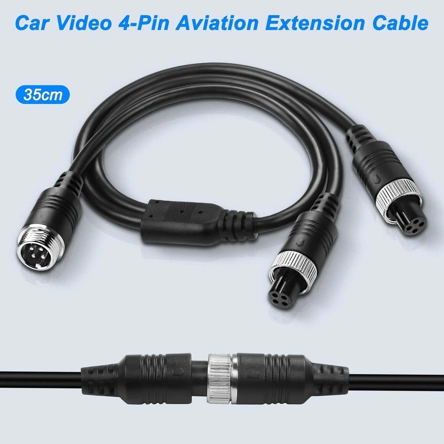 Video Splitter For Bus Truck Reversing Rear Camera 1 Male to 2 Female Y Splitter Cable  SS06