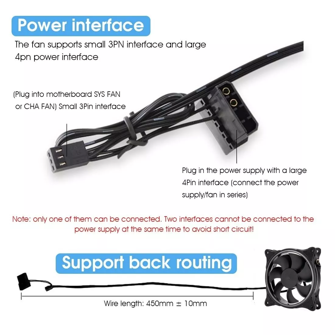 Desktop Computer Chassis Cooling RGB Fan Mute Chassis Fan 12cm 3+4 Pin Plug QS208