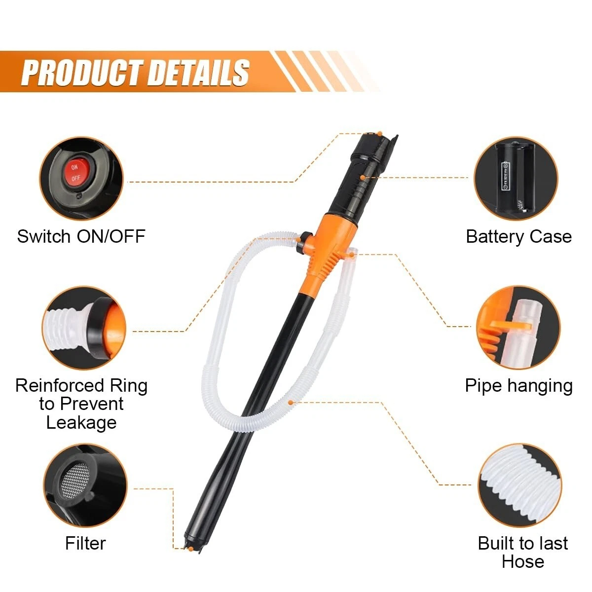 Power Electric Liquid Transfer Pump for Water/Fuel/Oil Battery Operated Portable YS199