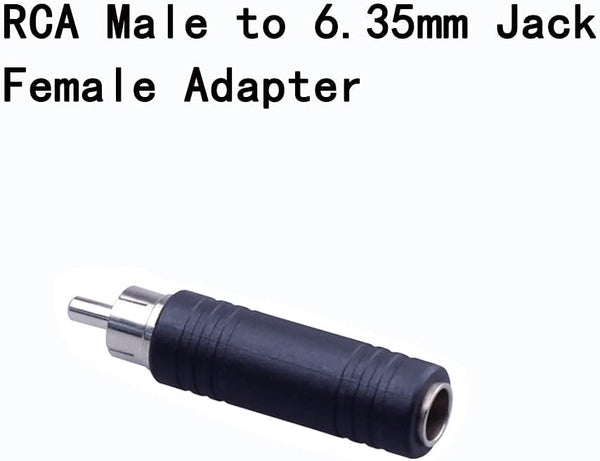 RCA Male to 6.35mm Audio Mono Female Plug Jack Adapter Converter Connector (M70)