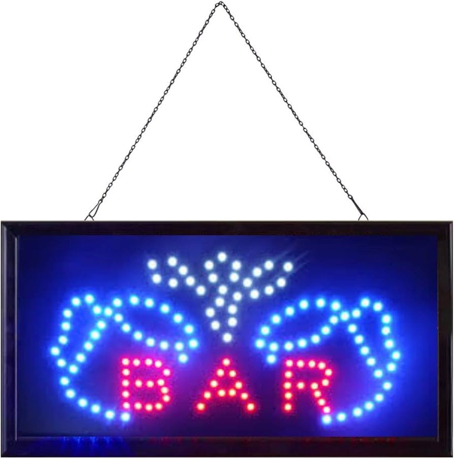 Bar LED Neon Sign Light W/ 2 Beer Cup For Restaurant Bar House 48*25c ...