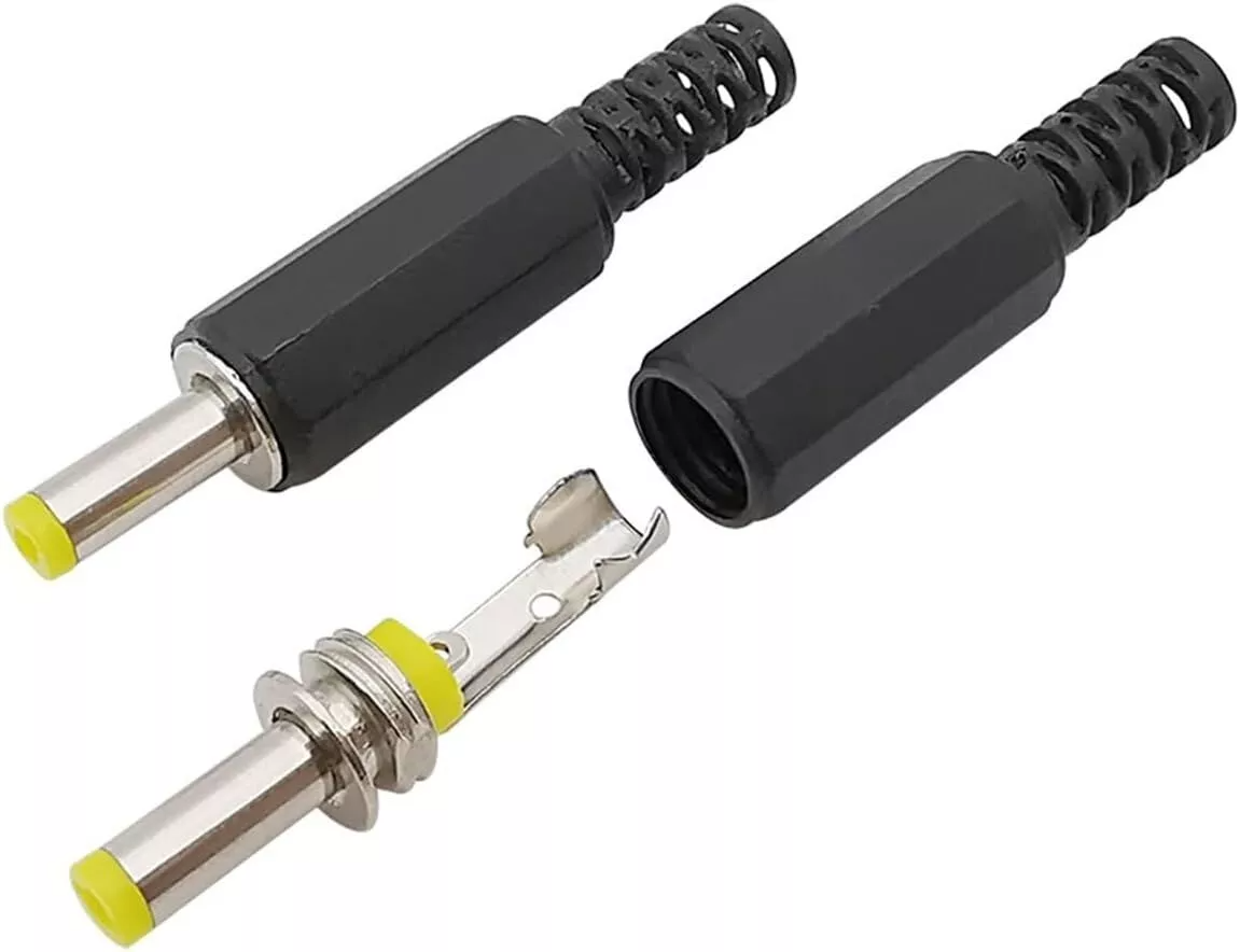 4.0mm x 1.7mm DC Power Supply Male Connector Yellow Solder Plug Jack DIY Repair T39