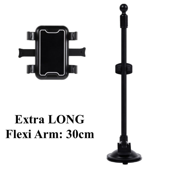 Extra Long Flexi Arm Universal Windshield Mount Car Phone Holder