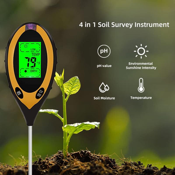 4 in 1 Soil PH Tester Moisture Sunlight Light Test Meter for Garden Plant Lawns Tool