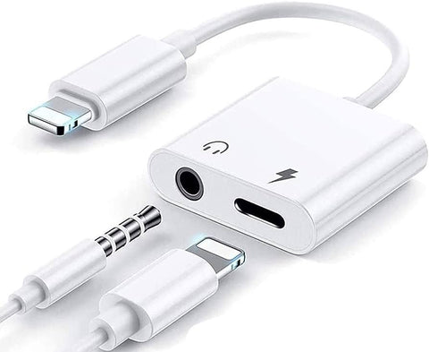 Iphone IPad 3.5mm Splitter 2 in 1 Adapter (KS51) to AUX Headphone Jack and Charger